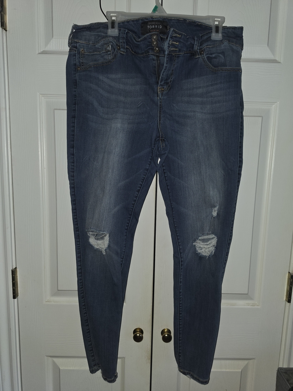 torrid Distressed Jeggins Jeans - Dark Blue Wash